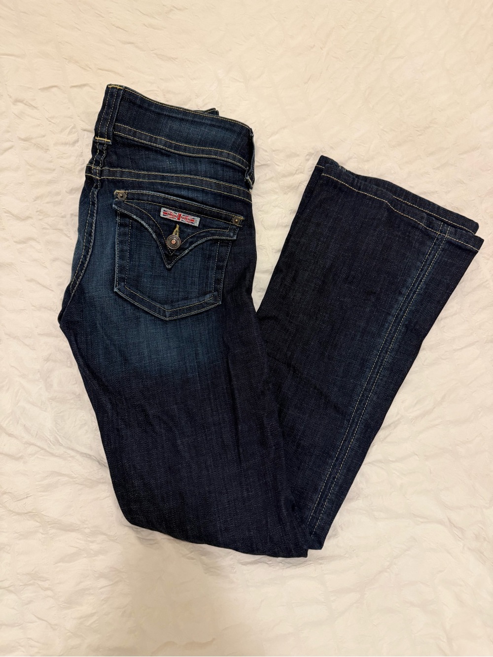 Hudson Jeans Dark Blue Mini Bootcut Women’s Jeans with Pocket Flap